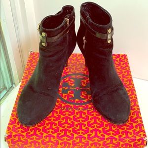 Tory Burch Patricia Mid Heel Bootie - Softie Suede